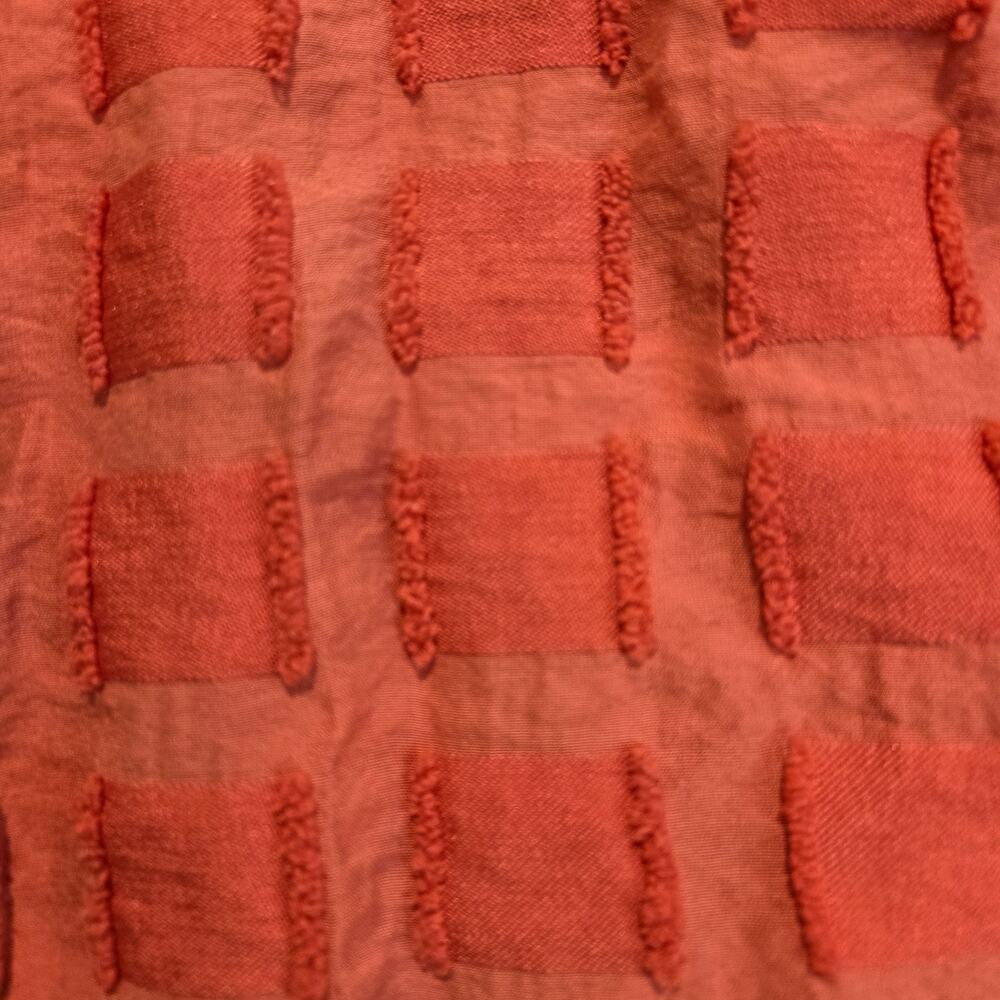Chico's Travelers Textured Button-up Blouse Shirt Jacket Coral Orange Sz 16/18 - Picture 4 of 10